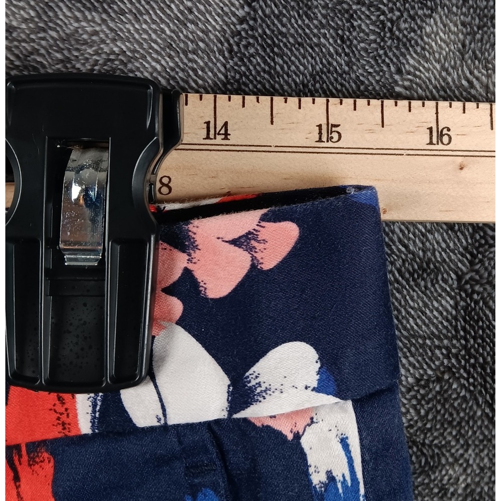 Banana Republic Reegan Floral Print Ankle Pants,‎ 4 Petite, Navy Blue Red - Picture 3 of 7